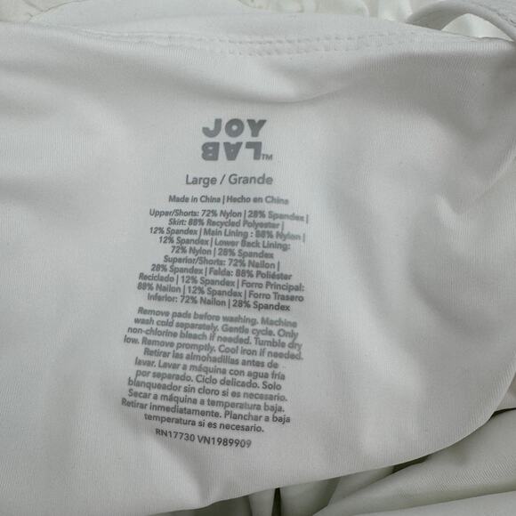 Joylab Women's Large White Sleeveless Mini Dress Drop Waist Activewear Athletic - Picture 9 of 10